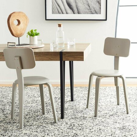 SAFAVIEH 22.6 x 22.6 x 32.9 in. Luella Stackable Dining Chair, Grey, 2PK DCH1009C-SET2